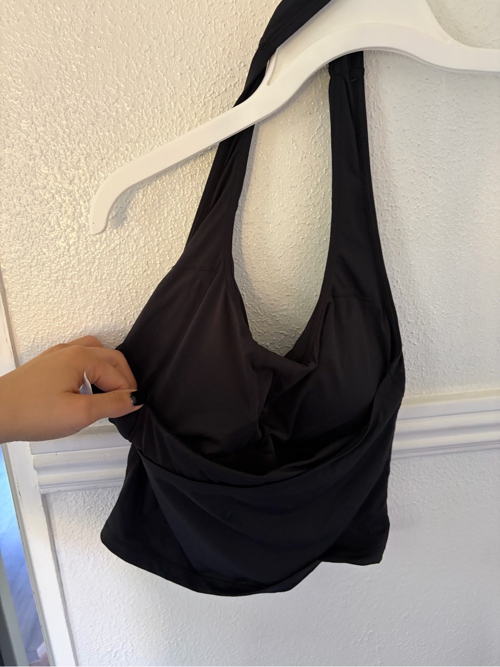 CRZ YOGA Black Swim Tankini Top HALTER